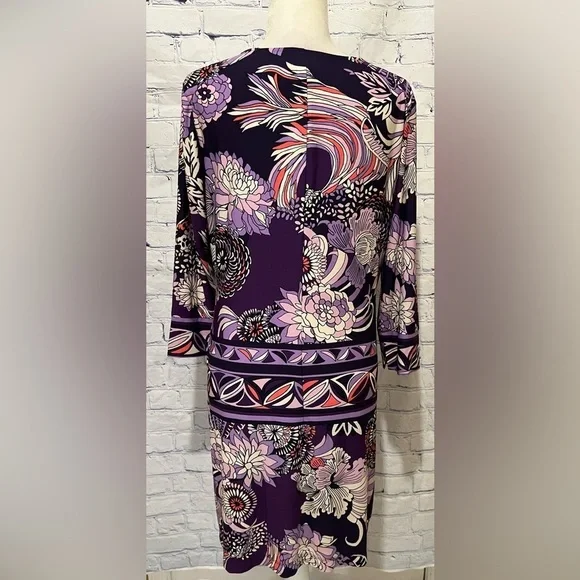 Donna Morgan Purple Floral Dress size 12 - Picture 5 of 8